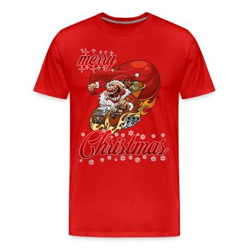 merry xmas tuning santa - Men's Premium Organic T-Shirt - red - Front - Damien (186cm)