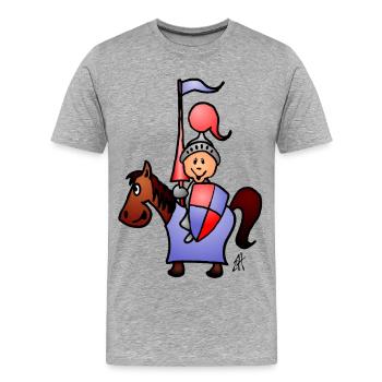 Chevalier - T-shirt bio Premium Homme - gris chiné - Devant - Damien (186cm)