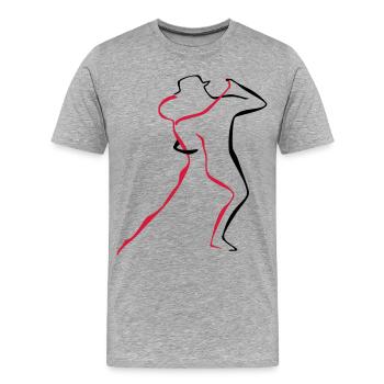 Tango-4-1 - Männer Premium Bio T-Shirt - Grau meliert - Vorne - Damien (186cm)