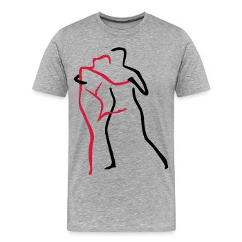 Tango-2 - Männer Premium Bio T-Shirt - Grau meliert - Vorne - Damien (186cm)