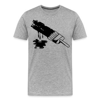 Un pinceau et la peinture coule - T-shirt bio Premium Homme - gris chiné - Devant - Damien (186cm)