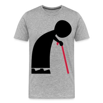 grand-mère - T-shirt bio Premium Homme - gris chiné - Devant - Damien (186cm)