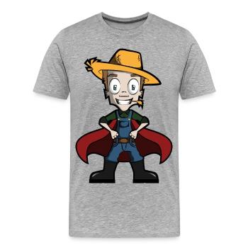rire Bauer - T-shirt bio Premium Homme - gris chiné - Devant - Damien (186cm)