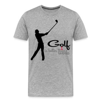golf - Men's Premium Organic T-Shirt - heather grey - Front - Damien (186cm)