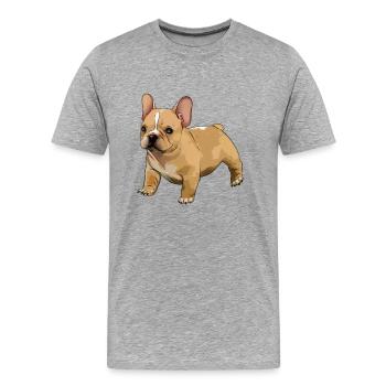 French bulldog - Men's Premium Organic T-Shirt - heather grey - Front - Damien (186cm)