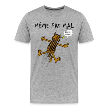 Les neuf vies du chat - T-shirt bio Premium Homme - gris chiné - Devant - Damien (186cm)