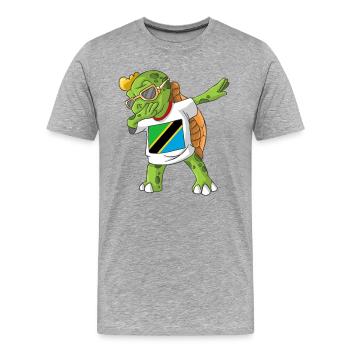 Tanzanie tortue tamponnant - T-shirt bio Premium Homme - gris chiné - Devant - Damien (186cm)