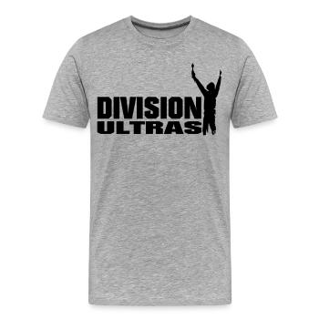 Ultras Hooligans Division - Männer Premium Bio T-Shirt - Grau meliert - Vorne - Damien (186cm)