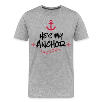 Hochzeit - Männer Premium Bio T-Shirt - Grau meliert - Vorne - Damien (186cm)