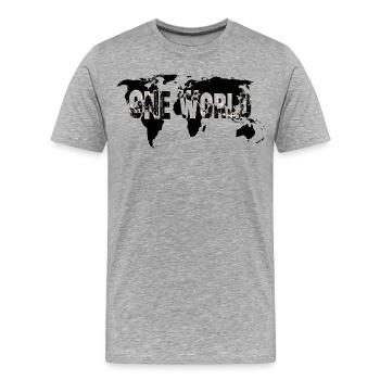 Un monde-Blanc - T-shirt bio Premium Homme - gris chiné - Devant - Damien (186cm)