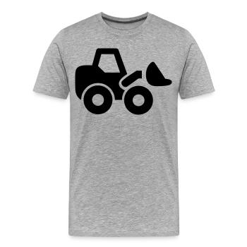 excavator - Men's Premium Organic T-Shirt - heather grey - Front - Damien (186cm)