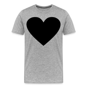 Schwarzes Herz Awesomeelement - Männer Premium Bio T-Shirt - Grau meliert - Vorne - Damien (186cm)
