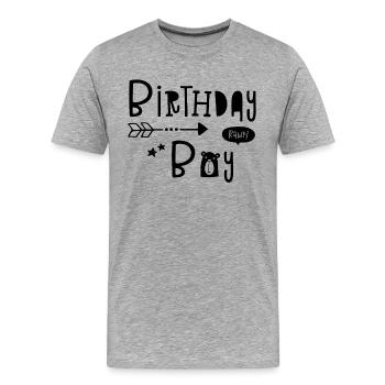 Birthday Boy - Boys - Boys - Boys - Kid - Kids - Men's Premium Organic T-Shirt - heather grey - Front - Damien (186cm)