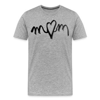 I heart MOM love - the gift for Mother's Day - Men's Premium Organic T-Shirt - heather grey - Front - Damien (186cm)