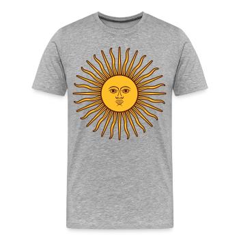 flammende sonne - Männer Premium Bio T-Shirt - Grau meliert - Vorne - Damien (186cm)