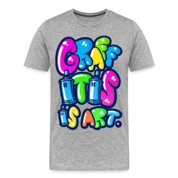 Graffitis Kunst multi - Männer Premium Bio T-Shirt - Grau meliert - Vorne - Damien (186cm)