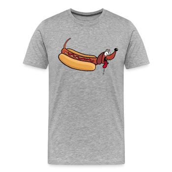 Chien chaud - T-shirt bio Premium Homme - gris chiné - Devant - Damien (186cm)