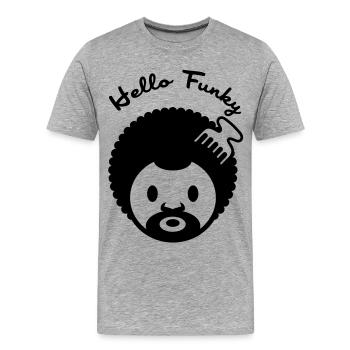 Hello funky - Men's Premium Organic T-Shirt - heather grey - Front - Damien (186cm)
