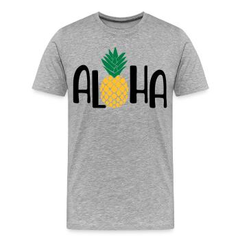 été - T-shirt bio Premium Homme - gris chiné - Devant - Damien (186cm)