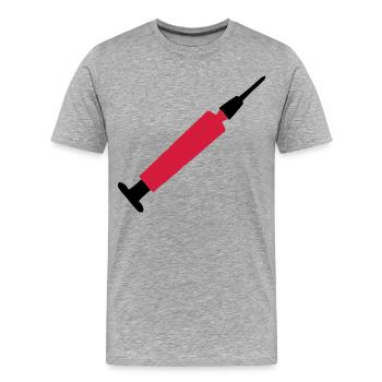 seringue - T-shirt bio Premium Homme - gris chiné - Devant - Damien (186cm)