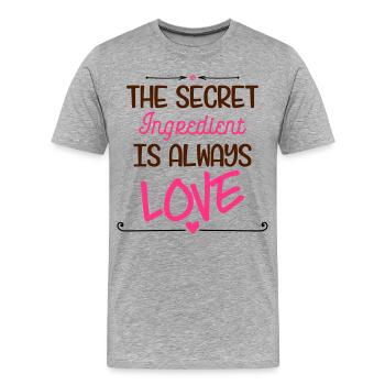 Geheime Zutat Liebe - Männer Premium Bio T-Shirt - Grau meliert - Vorne - Damien (186cm)