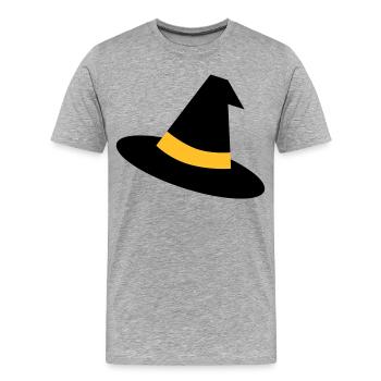 Chapeau de sorcière - T-shirt bio Premium Homme - gris chiné - Devant - Damien (186cm)