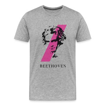 beethoven punk musik festival klassik komponist ta - Männer Premium Bio T-Shirt - Grau meliert - Vorne - Damien (186cm)