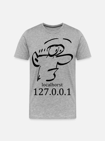 local-horst - 127.0.0.1 - localhorst - Herre Premium T-shirt økologisk - grå meleret