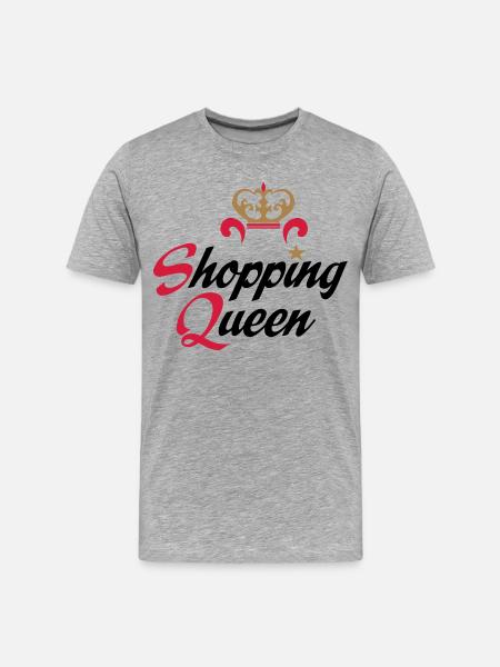 shopping - Männer Premium Bio T-Shirt - Grau meliert