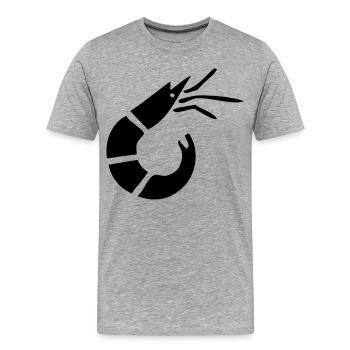 Garnele - Krabbe - Shrimp -Fischerei - Männer Premium Bio T-Shirt - Grau meliert - Vorne - Damien (186cm)