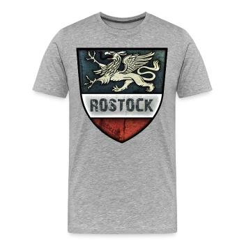 Rostock - Greif - Ville hanséatique de Rostock - T-shirt bio Premium Homme - gris chiné - Devant - Damien (186cm)
