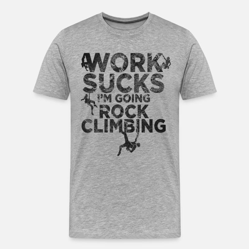 klettern boulder Kletterer klettergurt Geschenk - Männer Premium Bio T-Shirt - Grau meliert