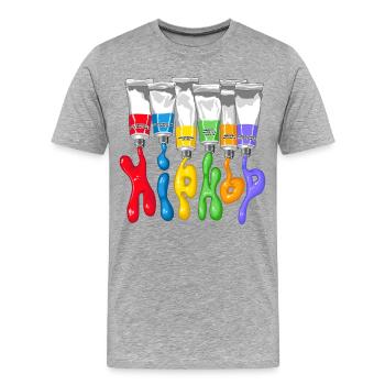 Tubes de hip-hop - T-shirt bio Premium Homme - gris chiné - Devant - Damien (186cm)