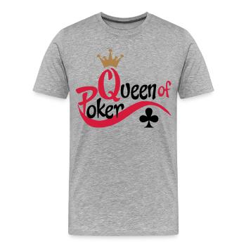 poker - Männer Premium Bio T-Shirt - Grau meliert - Vorne - Damien (186cm)
