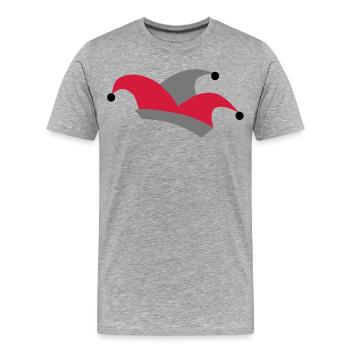 fou bouchon - T-shirt bio Premium Homme - gris chiné - Devant - Damien (186cm)