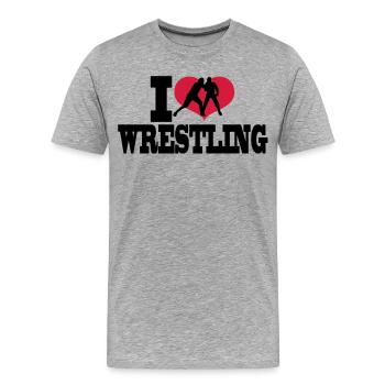 wrestling - Männer Premium Bio T-Shirt - Grau meliert - Vorne - Damien (186cm)