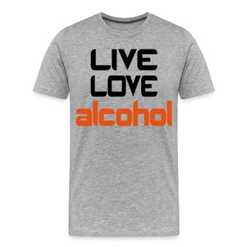 alcohol - Men's Premium Organic T-Shirt - heather grey - Front - Damien (186cm)