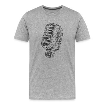 Musique des années 60 - T-shirt bio Premium Homme - gris chiné - Devant - Damien (186cm)