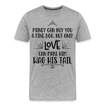 Hundeliebhaber - Männer Premium Bio T-Shirt - Grau meliert - Vorne - Damien (186cm)