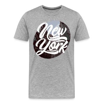 New York - T-shirt bio Premium Homme - gris chiné - Devant - Damien (186cm)