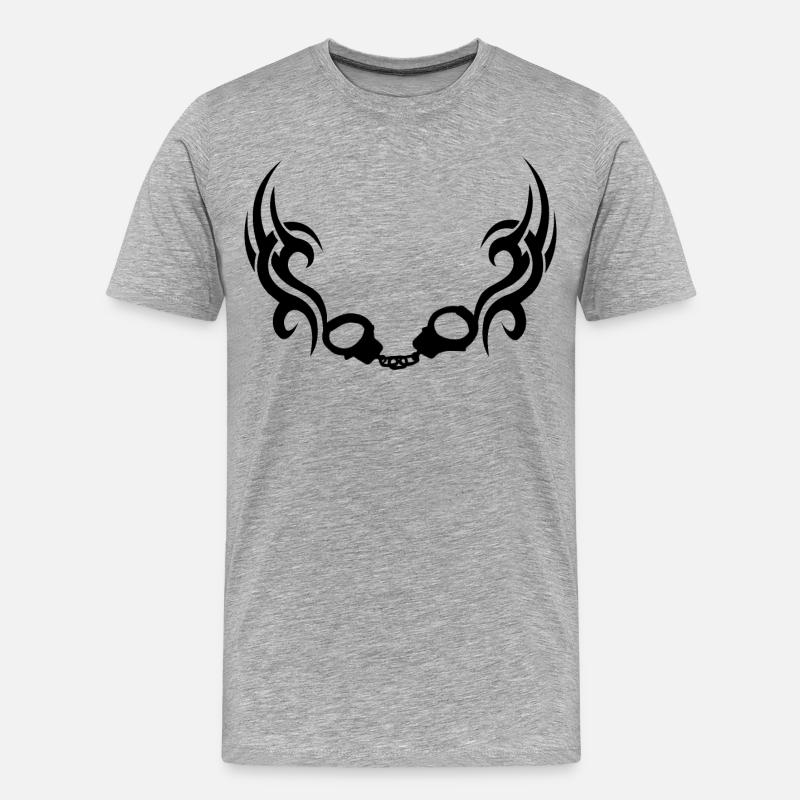 Handschellentrible - Männer Premium Bio T-Shirt - Grau meliert