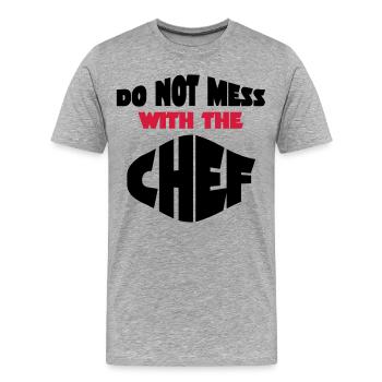 chef - Männer Premium Bio T-Shirt - Grau meliert - Vorne - Damien (186cm)