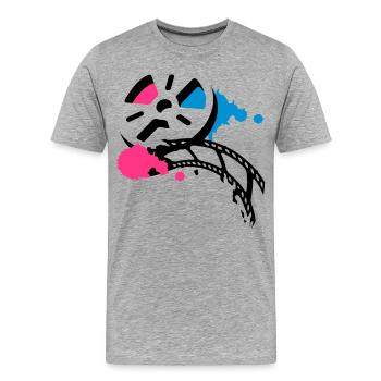 Une vieille bobine de film avec un film - T-shirt bio Premium Homme - gris chiné - Devant - Damien (186cm)