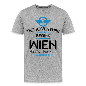 Vienna - Men's Premium Organic T-Shirt - heather grey - Front - Damien (186cm)