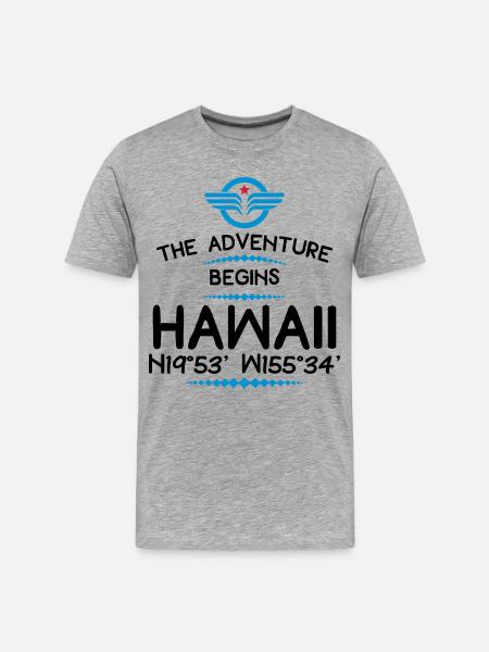 Hawaï - T-shirt bio Premium Homme - gris chiné