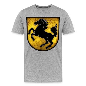 Stuttgart - Armoiries de Stuttgart - T-shirt bio Premium Homme - gris chiné - Devant - Damien (186cm)