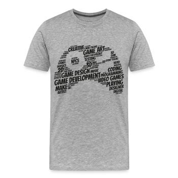 Spiele Entwickler - Männer Premium Bio T-Shirt - Grau meliert - Vorne - Damien (186cm)