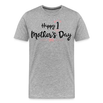 Muttertag - Männer Premium Bio T-Shirt - Grau meliert - Vorne - Damien (186cm)