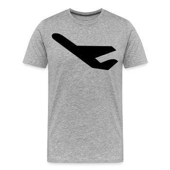 flugzeug - Männer Premium Bio T-Shirt - Grau meliert - Vorne - Damien (186cm)
