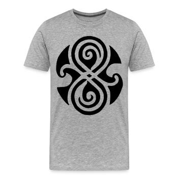 Symbole celte noir - T-shirt bio Premium Homme - gris chiné - Devant - Damien (186cm)